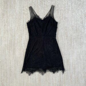 I Joah Black Lace Mesh Cocktail Summer Low Back Mini Dress S
